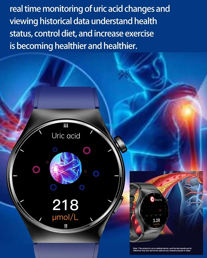 New Laser Therapy Health Smart Watch Uric Acid Blood Sugar Watch