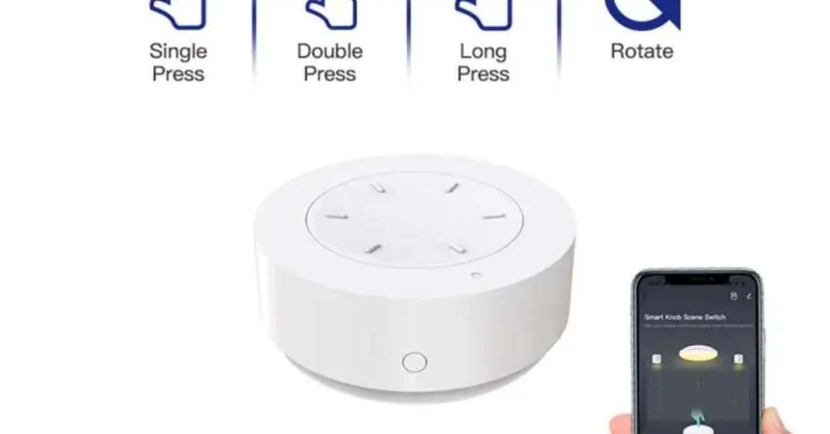 Tuya Zigbee Scene Switch Knob Button Wireless Smart Home Dimming Scene