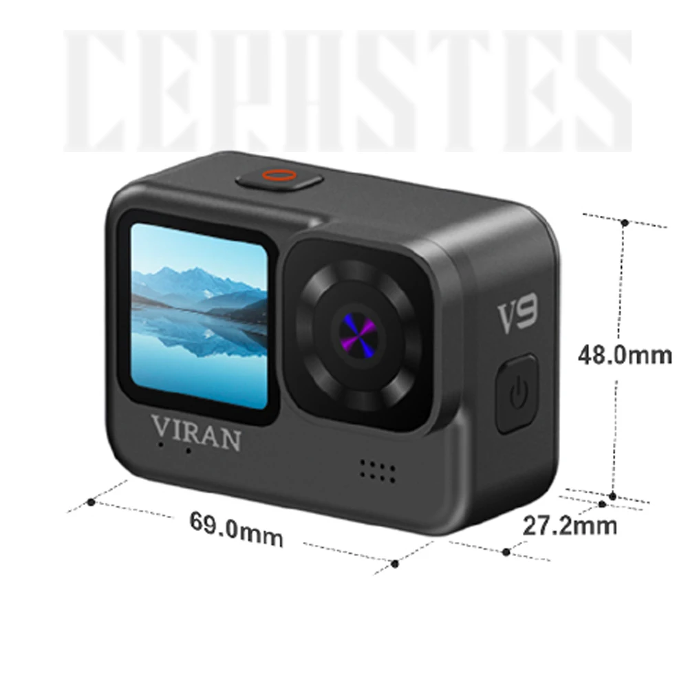 VIRAN 4K60FPS WiFi Anti-shake Action Camera V9 With Remote Control Screen  Waterproof Sport Go Drive Recorder Pro Cam : Gearbest