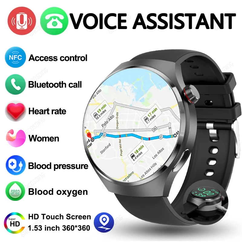 2024 Huawei GT4 Pro Smart Watch Men IP68 NFC GPS Tracker AMOLED 360 360 HD Heart Rate Bluetooth Call SmartWatch Gearbest