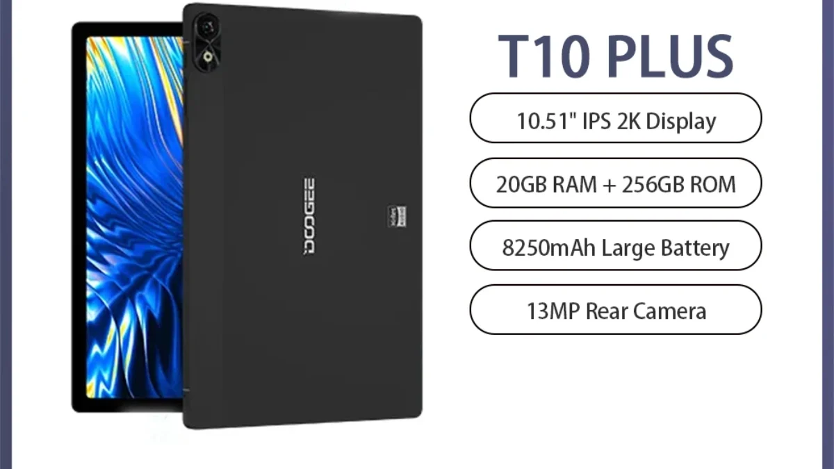 DOOGEE T10 Plus Tablet 8GB+256GB Android 13 Octa Core 12nm Hi-Res