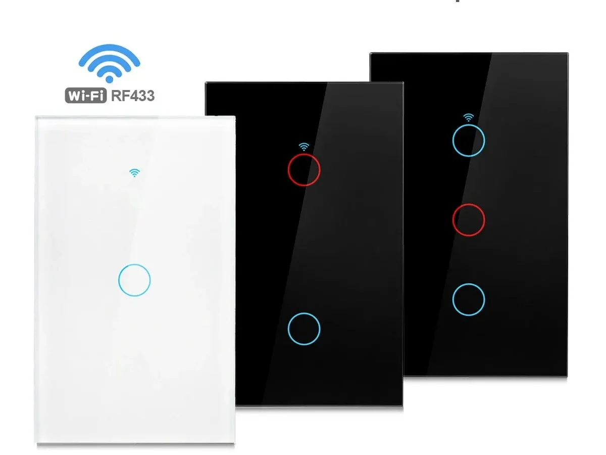 Interruttore Touch a parete Wifi EU nessun cavo neutro richiesto interruttore  Smart Light 1 2 3 Gang 220V Tuya Smart Home Support Alexa Google Home