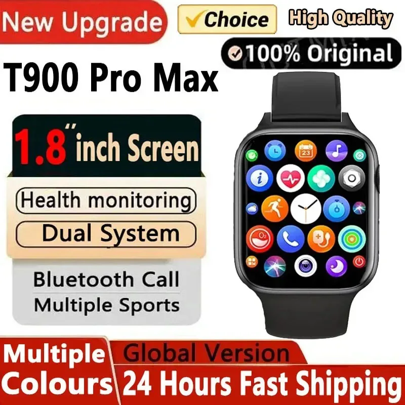 New Smart Watch Bluetooth T900 Pro Max Works With Apple And online Android - black