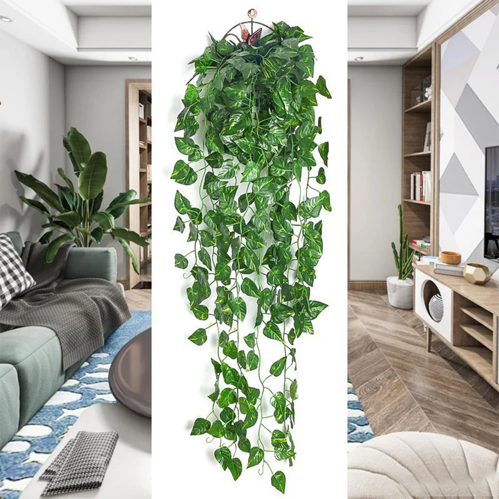 Artificial Plant creeper Green wall hanging Vine Home Garden Decoration ...