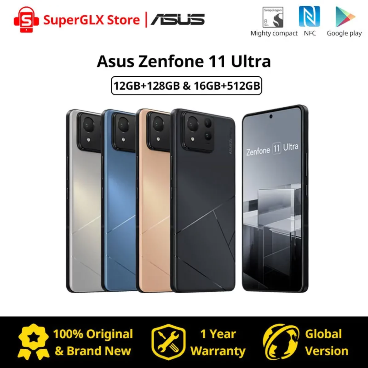 2024 NEW ASUS Zenfone 11 ultra Global Version 5G Smartphone Snapdragon 8  Gen 3 6.78'' 144HZ AMOLED Screen 65W Charging NFC : Gearbest