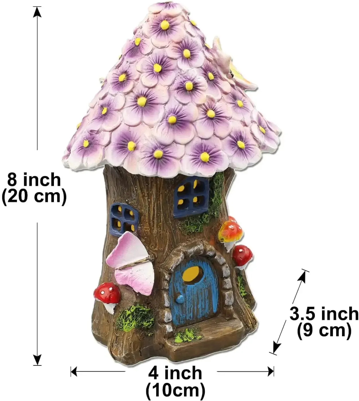 Fairy Garden House Solar Outdoor Statue, Light Up Mushroom Figurines ...