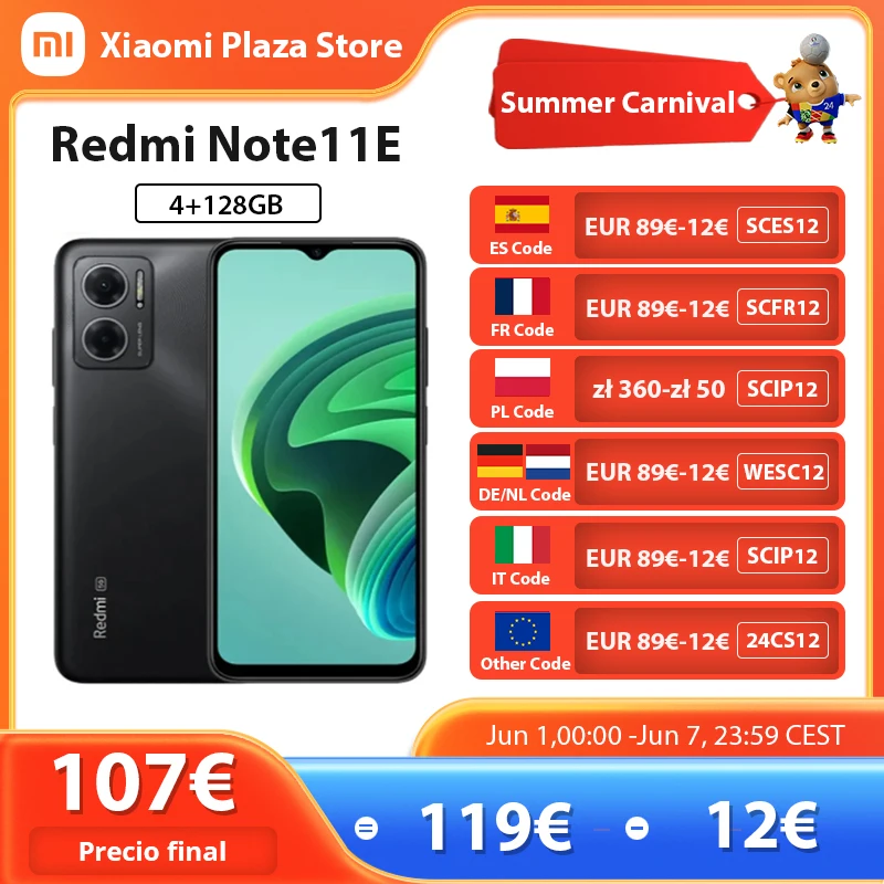 グローバルROM Xiaomi Redmi Note 11E 5G 4GB 128GBスマートフォンDimensity 700オクタコア50MPカメラ90Hzディスプレイ5000mAh  18W充電：Gearbest