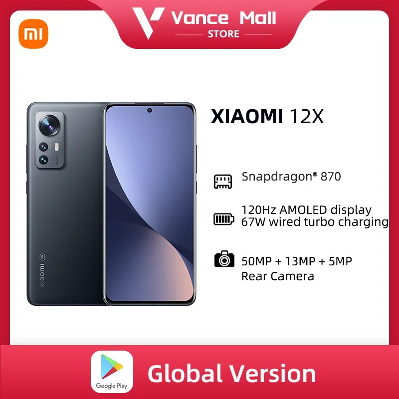 Global Version Xiaomi 12X 8GB 128GB / 256GB 5G Smartphone Snapdragon 870  120Hz 6.28