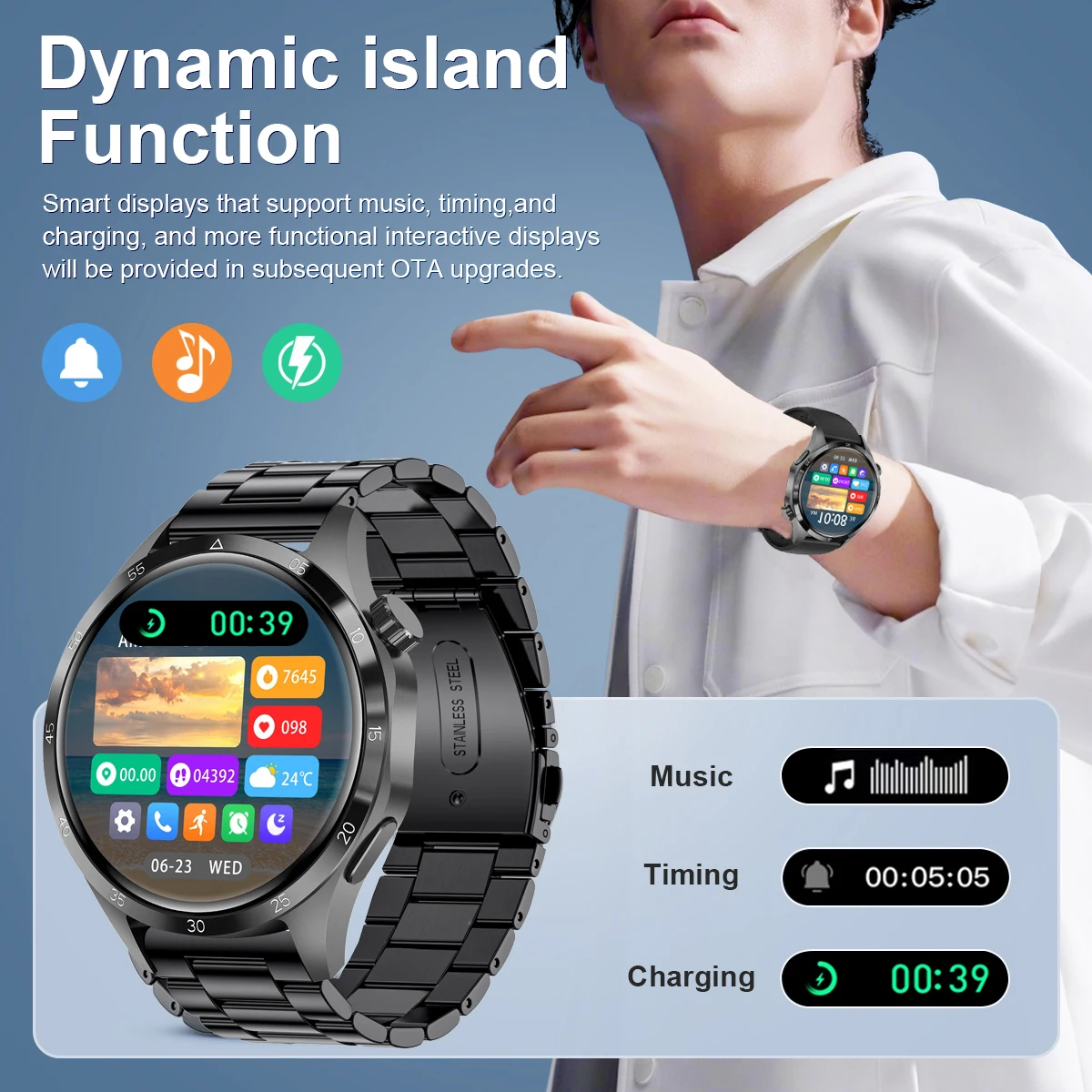 For Huawei GT4 PRO Smart Watch Men Watch 4 Pro AMOLED HD Screen ...