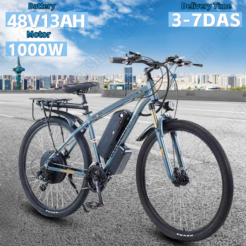 AKEZ 29 電動自転車 1000W モーター 48V13AH リチウム バッテリー 21 段変速 シティ トリップ 電動バイク 29 インチ  タイヤ 大人用 マウンテン E バイク : Gearbest