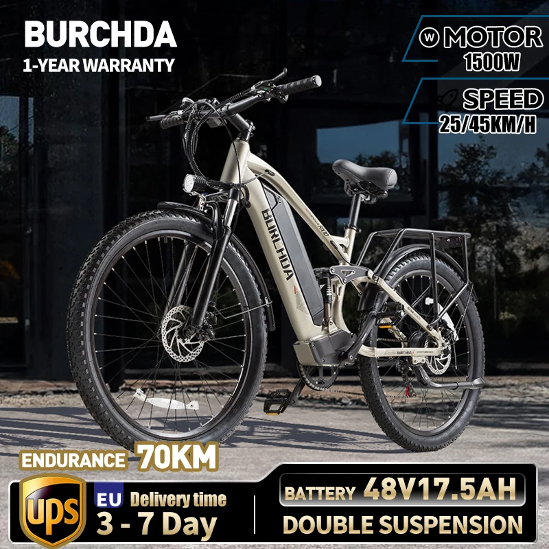 BURCHDA RX10 1500W50KM/H 27.5インチ 電動自転車 48V17.5AH リチウム電池 マウンテン 電動自転車  ダブルショック吸収 Ebike : Gearbest