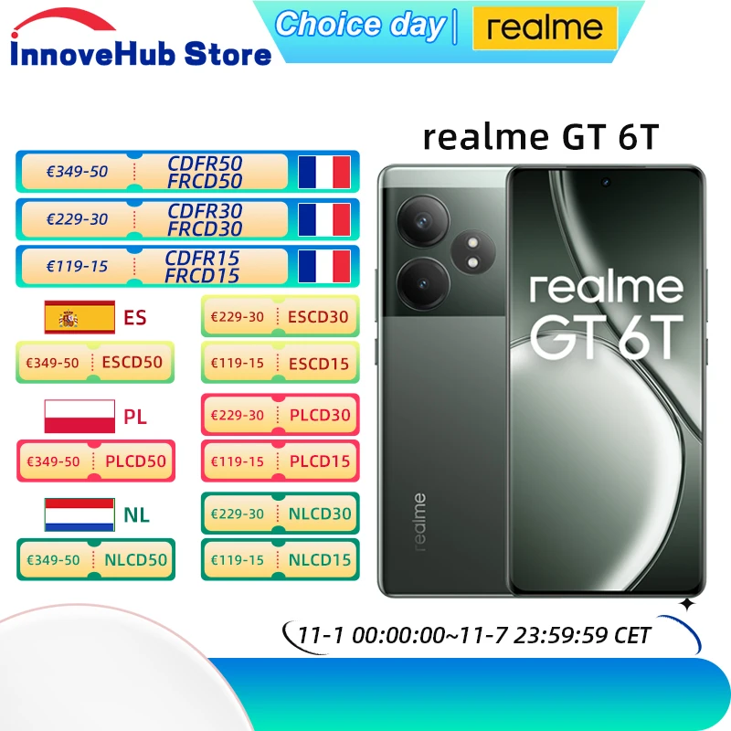 グローバル版 realme GT 6T GT6T スマートフォン 5G Android Snapdragon 7+ Gen 3 120W  SUPERVOOC 充電 5500 mAh バッテリー : Gearbest