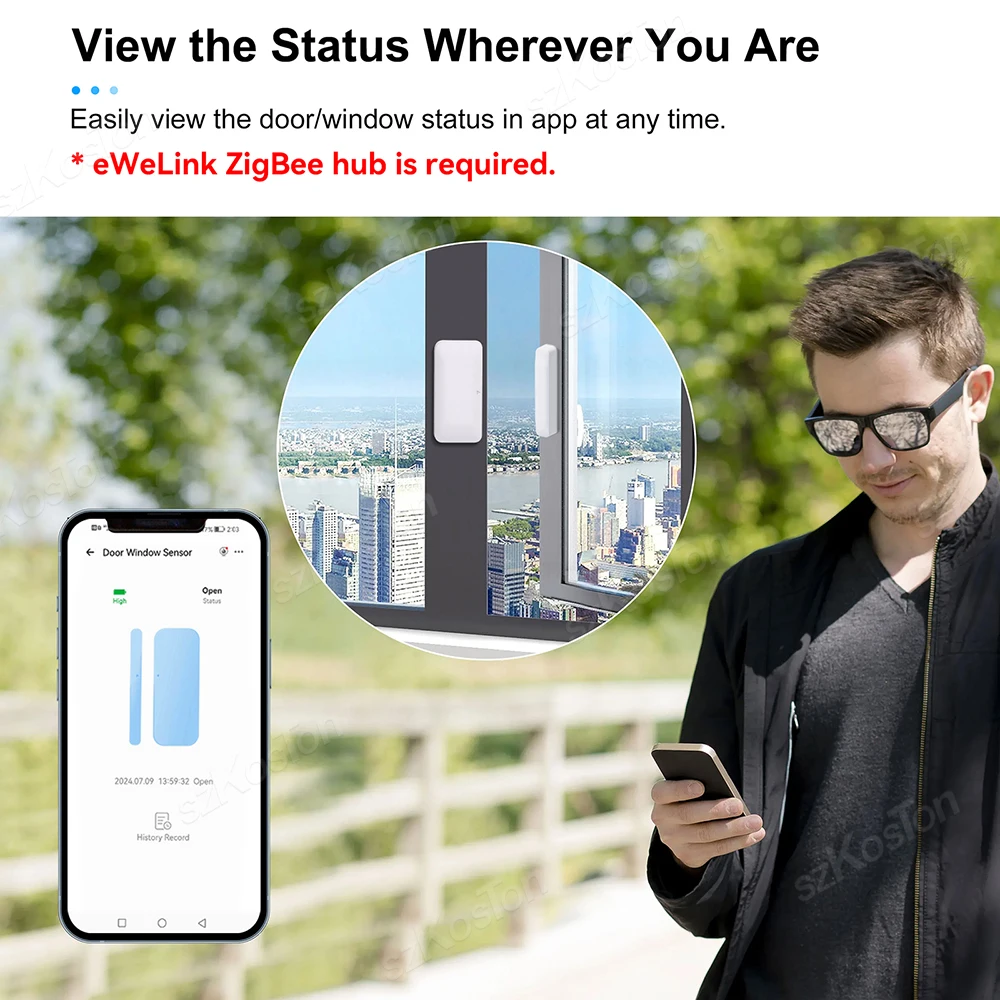 eWeLink APP Zigbee Wireless Contact Door Window Sensor Smart Home ...